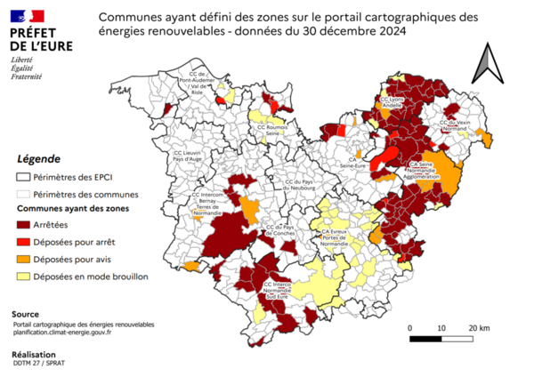 Carte des ZAENR par la DDTM27 SPRAT